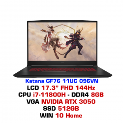 Laptop Gaming MSI Katana GF76 11UC 096VN